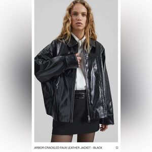 NWOT Frankie shop arbor crackled faux leather jacket